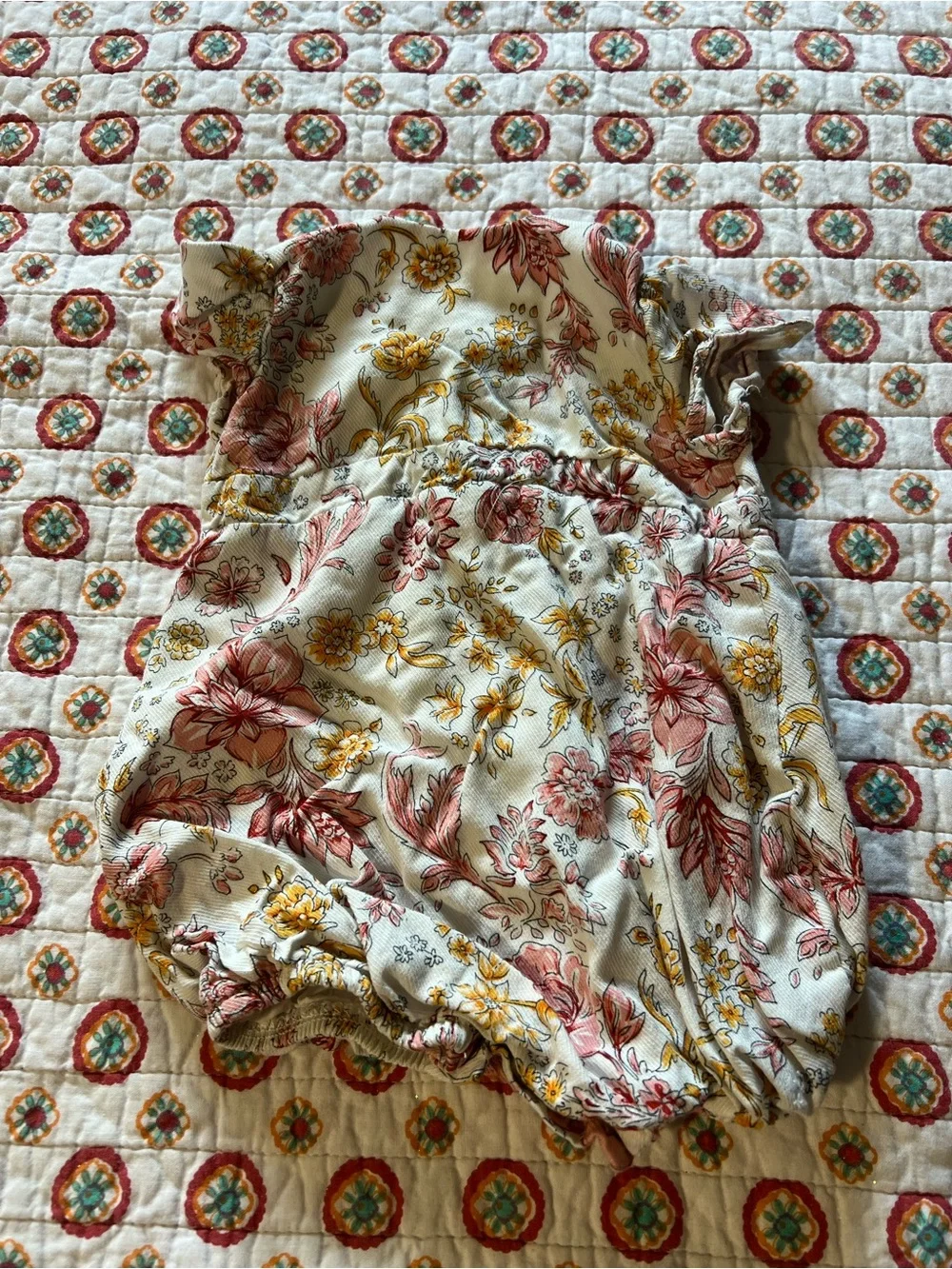 EUC Mabel + Honey Floral Bubble Romper size 6 months retails $39